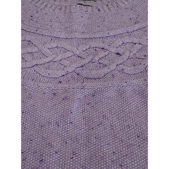 Talbots Sweater Womens Purple Nordic Cable Knit Speckled Crew Neck Sweater XS - Picture 5 of 12